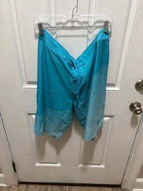 Nike Men's Blue Striped Board Shorts Swim Trunks Size 38